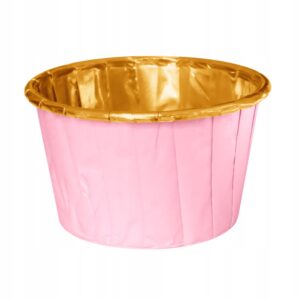 Foremki Papilotki na Muffinki Babeczek Różowo-złote 50 Szt