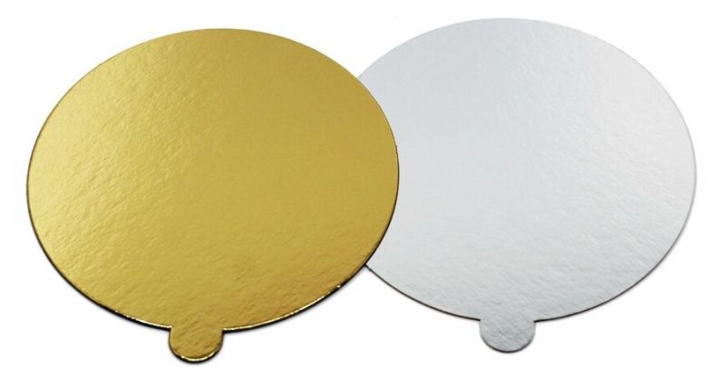 PODKŁADY BANKIETÓWKI POD MONOPORCJE dwustronne złoto-srebrne 8cm 10szt