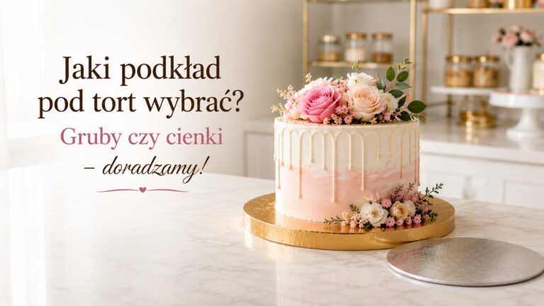 Jaki podkład pod tort wybrać? tort na grubym złotym podkładzie w pracowni cukierniczej